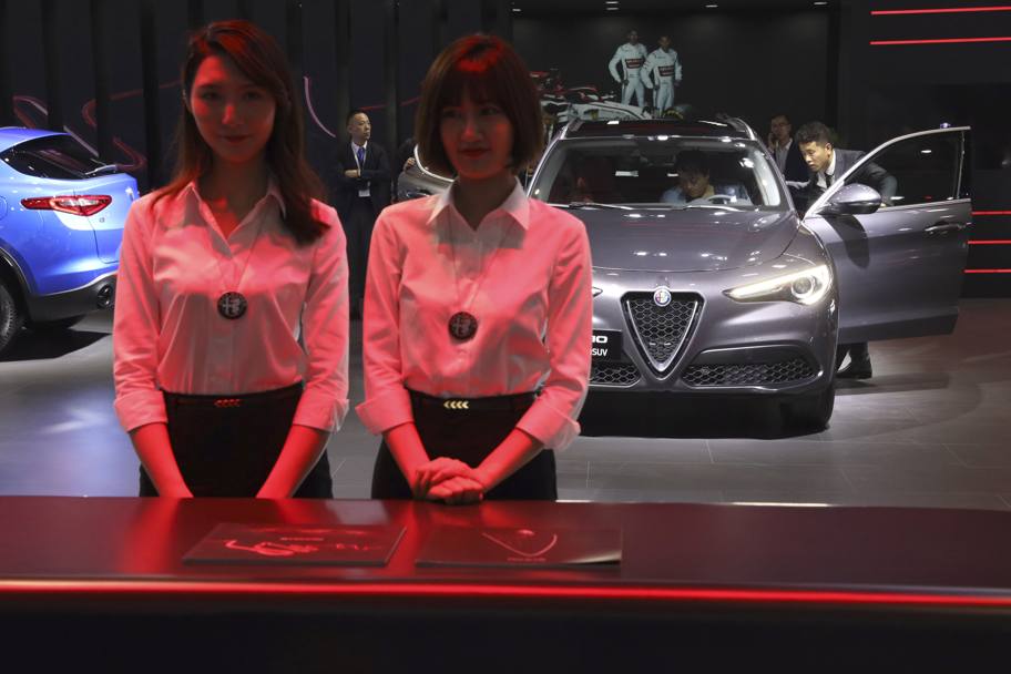 La Alfa Romeo Stelvio al salone di New York. Ap